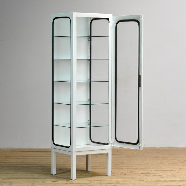 Industrial Vintage Medical Cabinet in Glass and Iron, 1970s For Sale - Image 3 of 9