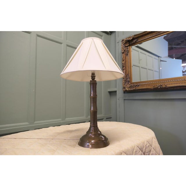 Vintage Table Lamp in Bamboo and Brass, 1920 For Sale - Image 6 of 7