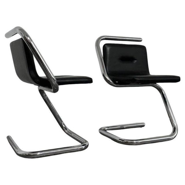 Chrome Tubular Steel Armchairs by Luigi Bardini, 1970s, Set of 2 For Sale - Image 12 of 12