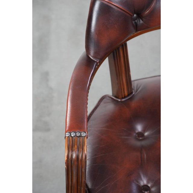 Animal Skin English Style Dark Brown Cowhide Chesterfield Chairs, Set of 2 For Sale - Image 7 of 15