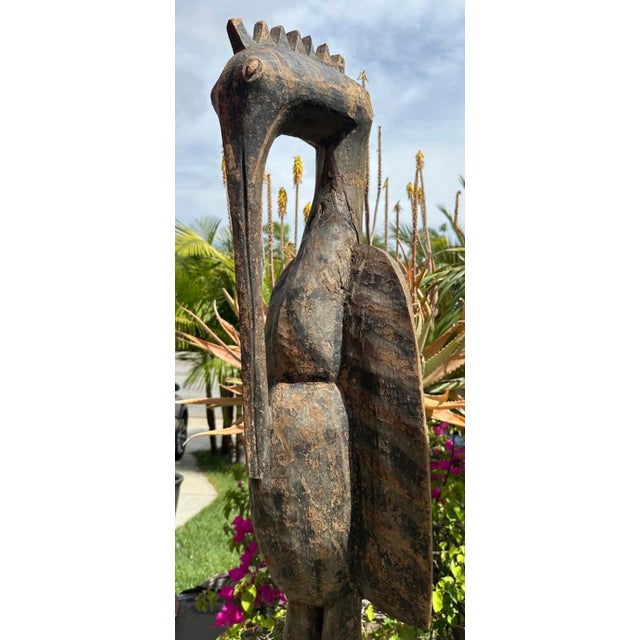 Antique Senufo Hornbill Sculpture (Porpianong), Côte D’Ivoire – 40” Tall For Sale - Image 11 of 18