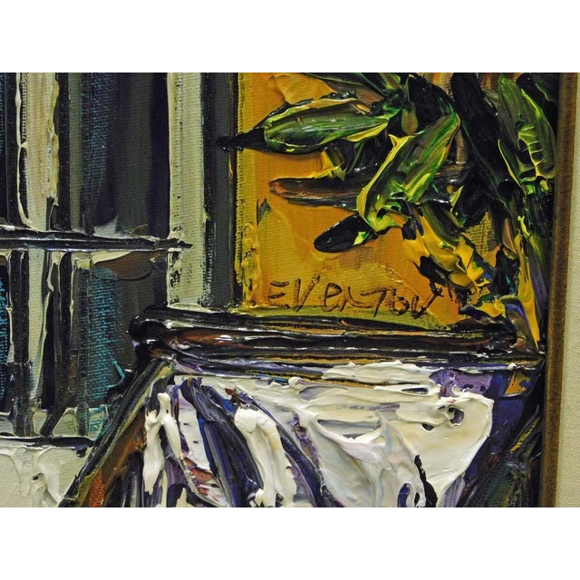 Maya Eventov Untitled Oil Canvas With Beautiful Custom Frame Me121506-20 For Sale - Image 12 of 12