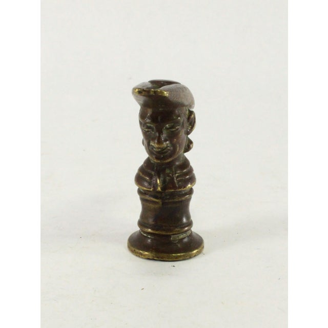 Grand Tour 18th / 19th C. Apothecary Bronze Masher Pestle, Figural With Man in Bicorn Hat For Sale - Image 3 of 16
