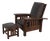 Stickley Mission Oak Leather Morris Chair & Ottoman For Sale