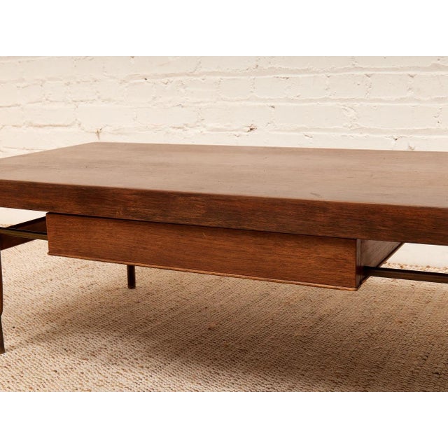 Mid-Century Modern Walnut Vintage Coffee Table For Sale - Image 3 of 12