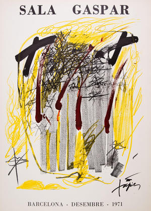 Antoni Tapies, Composition Abstraite en jaune, Lithograph