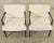 Pair of Modern Cerused Oak Faux Bamboo Bouclé Armchairs For Sale - Image 4 of 12