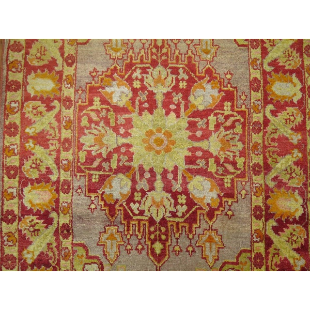 Antique Zabihi Collection Turkish Oushak Rug with Lime Green Accents - 3'10" x 6'1" For Sale - Image 4 of 12