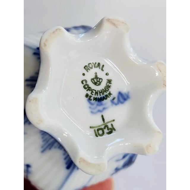 1970s Royal Copenhagen Blue Fluted Full Lace Creamer, Gargoyles Creamer, Milk Jug For Sale - Image 12 of 12