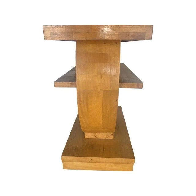 Brown 1930s Art Deco Gilbert Rohde for Brown Saltman Geometric Side Table For Sale - Image 8 of 11