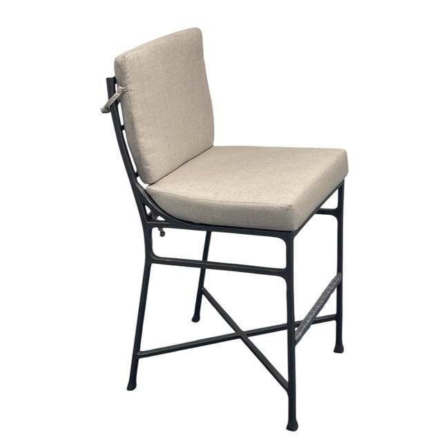 Early 21st Century Castelle Marquis Aluminum Patio Barstools- Set of 3, Outdoor Bar Stool For Sale - Image 5 of 12