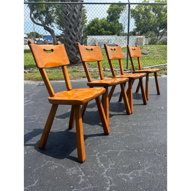 American 1950s Set of 4 Cushman Colonial Creations Solid Maple Dining Chairs For Sale - Image 3 of 12