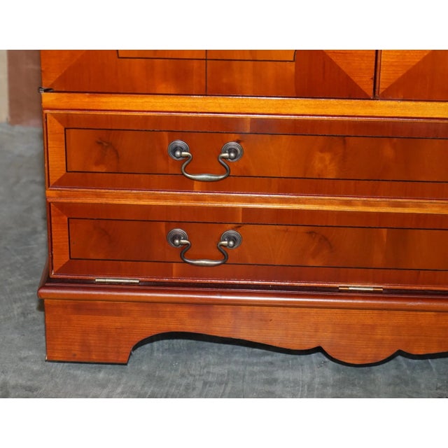 Yew Wood TV Media Cupboard For Sale - Image 5 of 17
