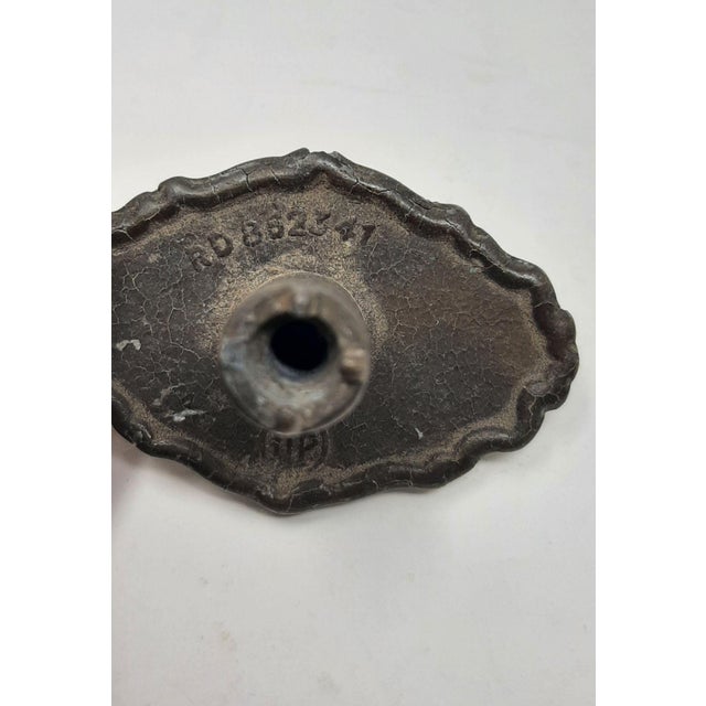 Early 20th Century Early 20th Century Ornate Drawer Knob Metal Hardware - Lot of 3 For Sale - Image 5 of 9