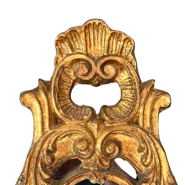 Mid 20th Century Vintage Italian Florentine Rococo Revival Gilt Mirror For Sale - Image 4 of 9