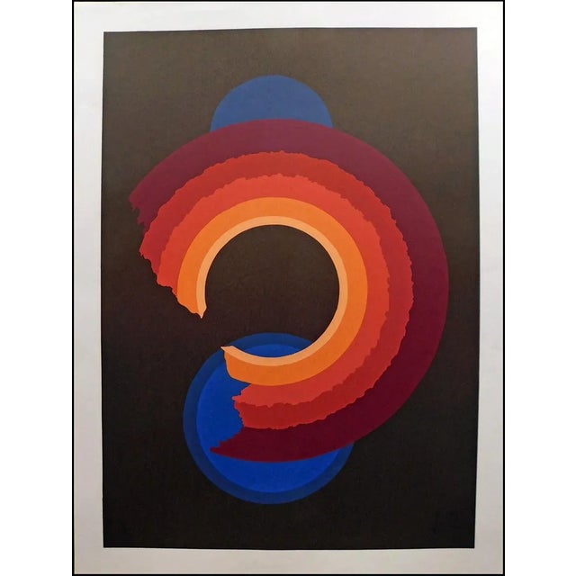 Jim Boutwell "Untitled" Orange&blue Hand Signed Art Serigraph Print For Sale In Denver - Image 6 of 6