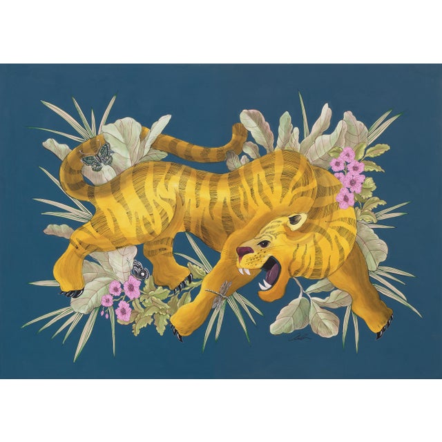 "Beauty and the Beast" Original Acrylic on Wood Painting by Allison Cosmos For Sale