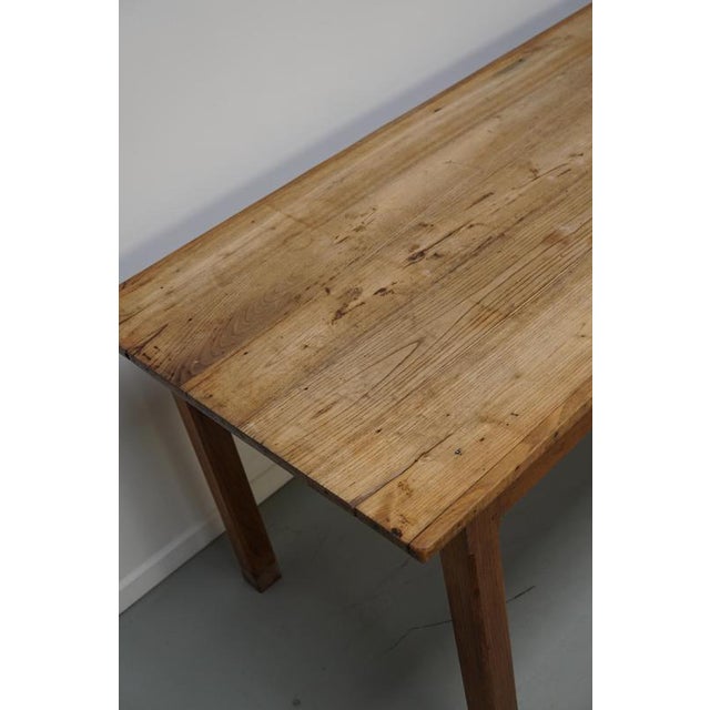 Antique Early 20th Century French Rustic Elm Farmhouse Dining Table For Sale - Image 6 of 17