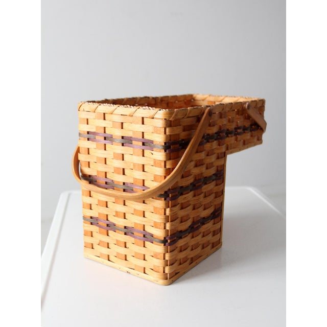 Vintage Splint Weave Stair Basket For Sale - Image 12 of 12