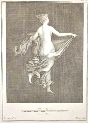 Giovanni Elia Morghen, Ancient Roman Fresco Herculaneum, Etching, 18th Century