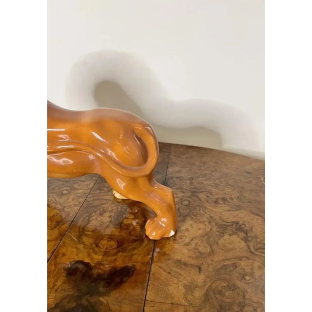 Late 19th Century Large Victorian Staffordshire Lions, 1880s, Set of 2 For Sale - Image 5 of 6