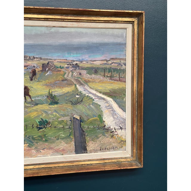1940s Georg Lodström, Coastal Scene with Horses, 1947, Oil on Canvas For Sale - Image 5 of 18