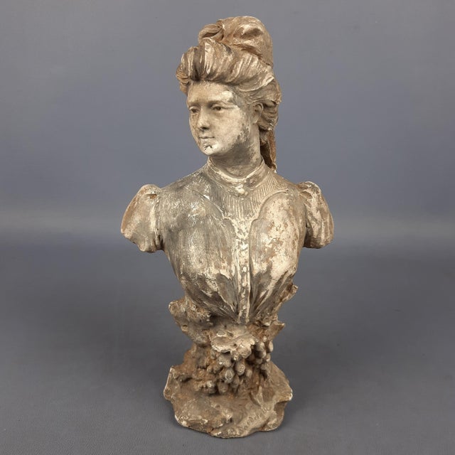Ceramic Ancient Kaolin Sculpture by A. Bordeaux, 1800s For Sale - Image 7 of 14