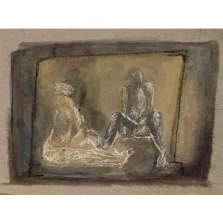 David Euler, Together, 1985, Mixed Media Drawing on Paper For Sale