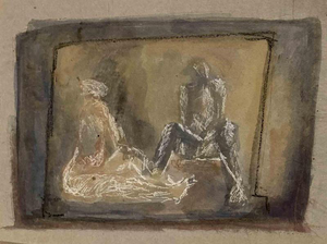 David Euler, Together, 1985, Mixed Media Drawing on Paper