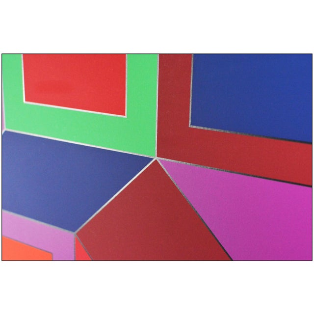 Abstract Late 20th Century Xico 4 Geometric Abstract Blue Silkscreen Victor Vasarely For Sale - Image 3 of 5