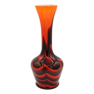 Murano Opal Glass Swirl Vase attributed to Carlo Moretti, 1970s For Sale