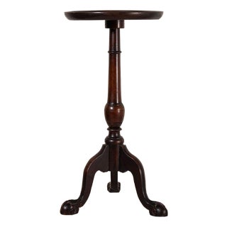 1920s English Mahogany Wine Table With Claw Feet For Sale