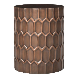 Honeycomb Side Tables in Antique Copper For Sale