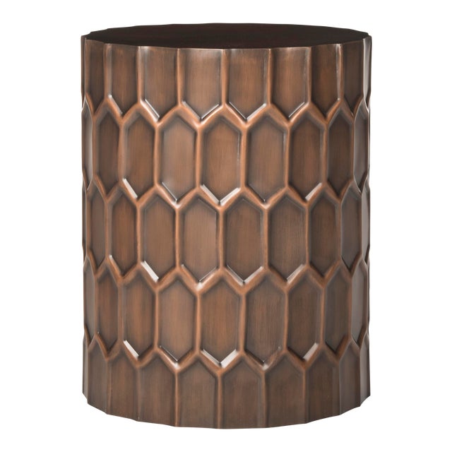 Honeycomb Side Tables in Antique Copper For Sale