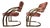 Vintage Milo Baughman Style Brass & Dusty Rose Cantilever Chairs From Cal-Style Furniture Mfg. Co. For Sale