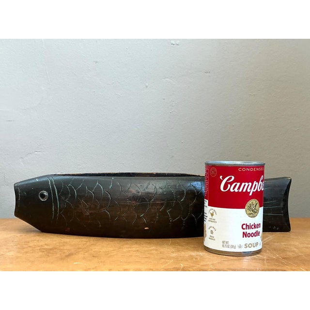 Vintage Carved Wood Fish Bowl For Sale - Image 9 of 12