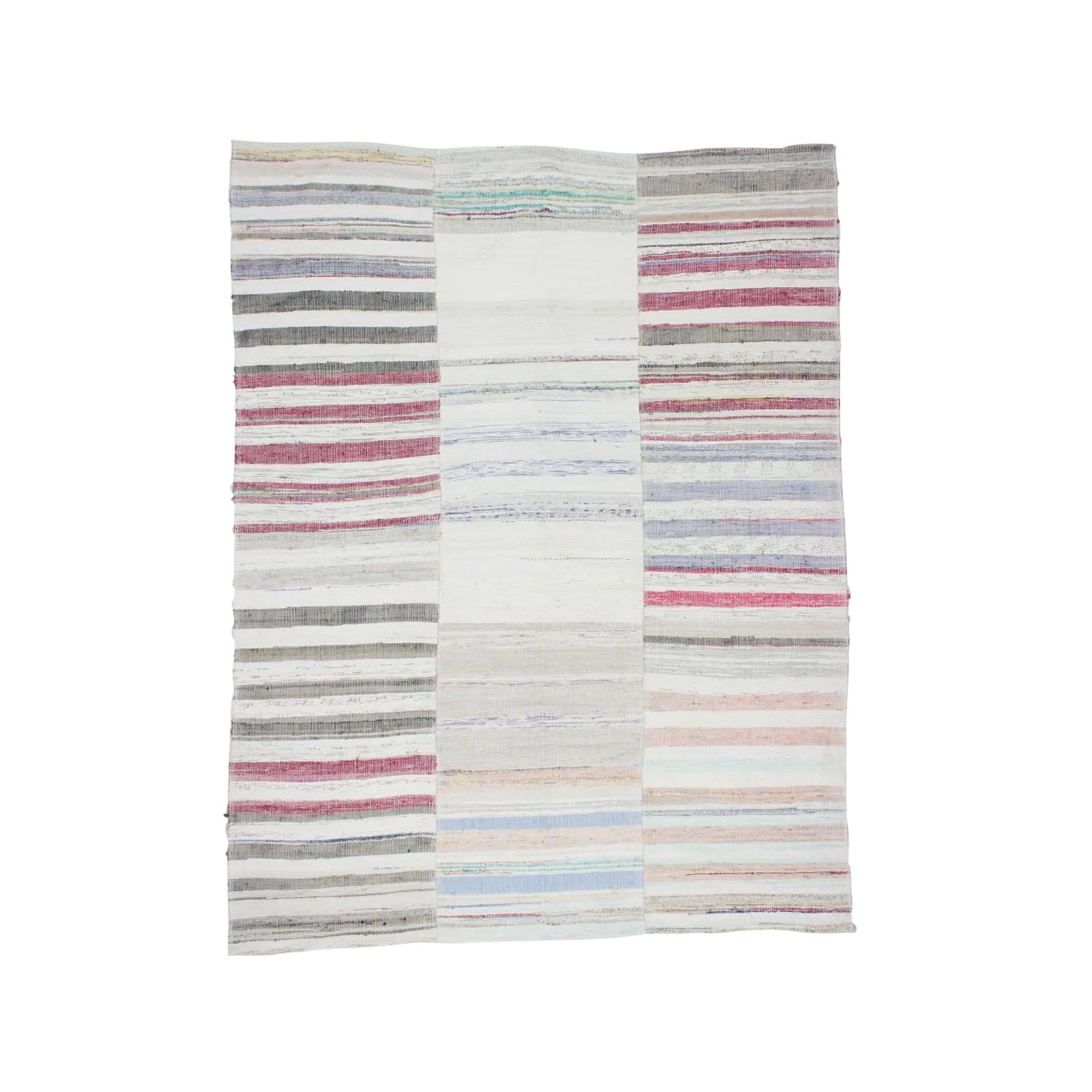 1960s Turkish Striped Rag Rug | Chairish