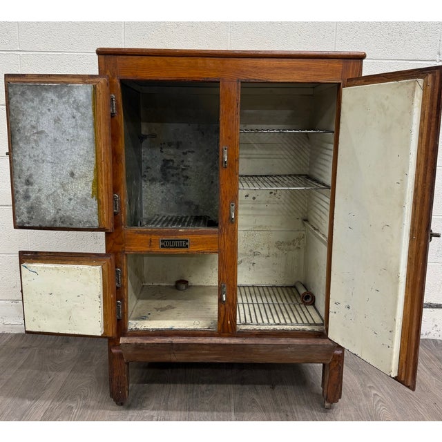 Traditional Antique Coldtite Oak Ice Box For Sale - Image 3 of 10