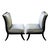 Pair of Mid-Century Modern/Art Deco lounge chairs, the thick, shaped frame constructed of ebonized hardwood, with flared...