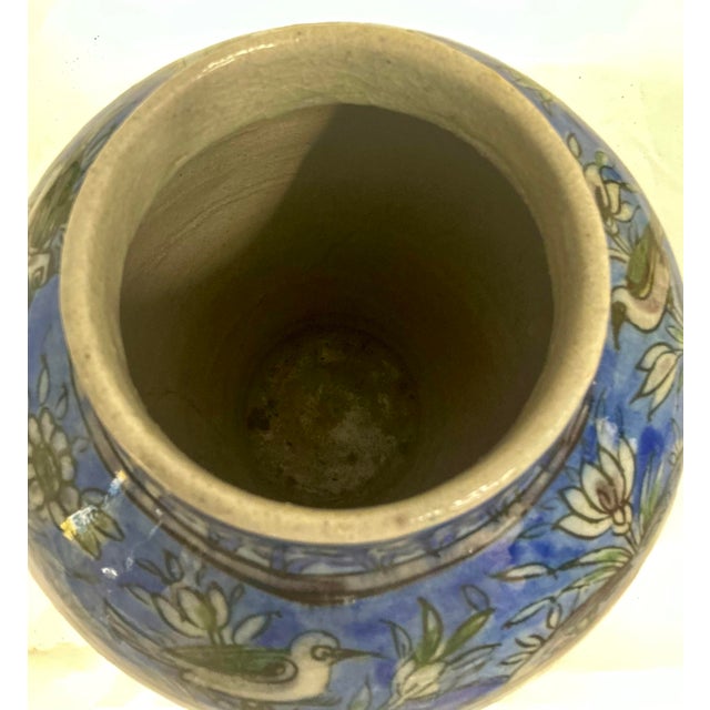Large Antique Islamic Persian Qajar Glazed Ceramic Vase For Sale - Image 10 of 12
