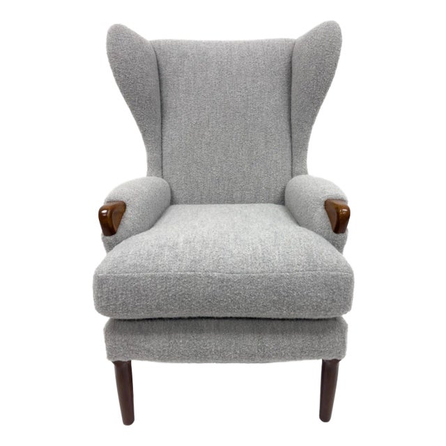 1960s Grey Parker Knoll Wing Armchair For Sale