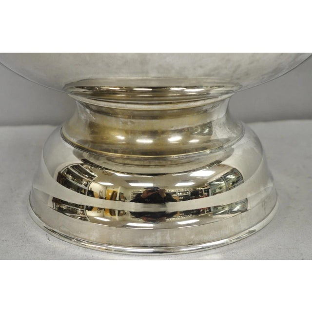 Vintage Grapevine Cluster Silver Plated Footed Punch Bowl Champagne Ice Bucket For Sale - Image 9 of 18
