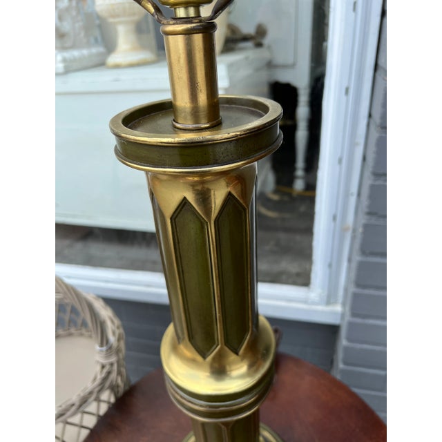 Mid-Century Modern 1950s Mid-Century Green and Gold Accent Lamp For Sale - Image 3 of 6