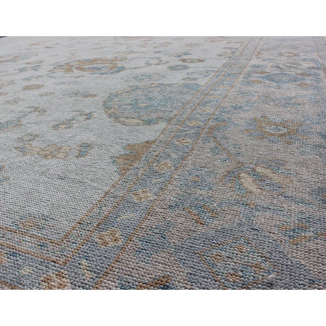 2000 - 2009 Large Turkish Oushak Rug With Neutral Color Palette by Keivan Woven Arts For Sale - Image 5 of 9