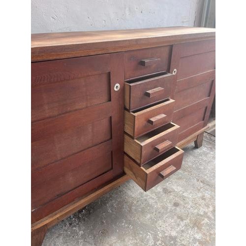Brown French Reconstruction Sideboard by René Gabriel, 1950 For Sale - Image 8 of 11