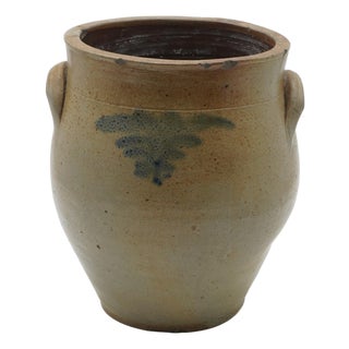 Smith & Day Mid 19th Century 2 Gallon Blue Stoneware Crock For Sale
