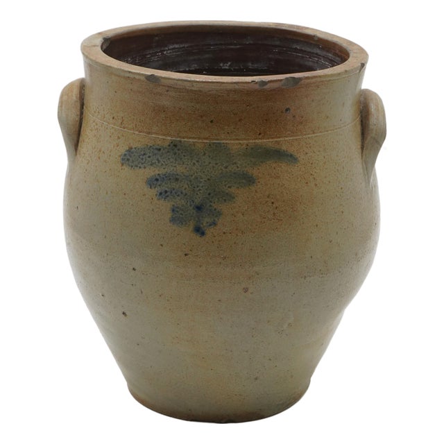 Smith & Day Mid 19th Century 2 Gallon Blue Stoneware Crock For Sale