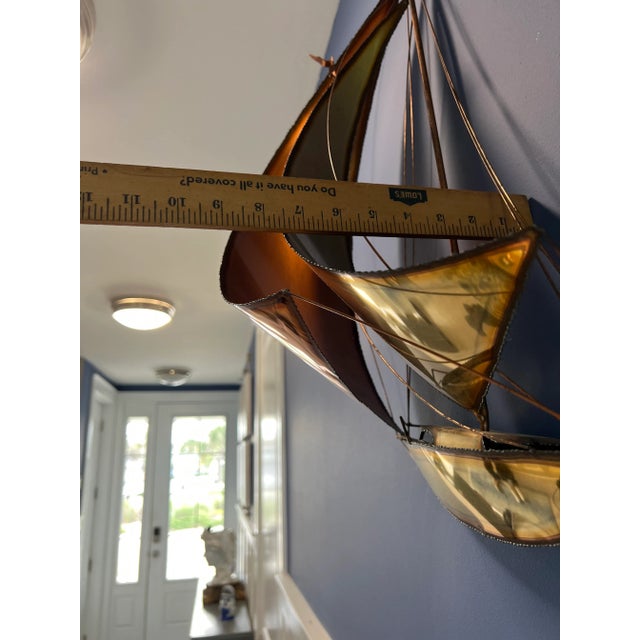 Large Mid Century Sailboat Wall Sculpture by Mario Jason For Sale In Jacksonville, FL - Image 6 of 9
