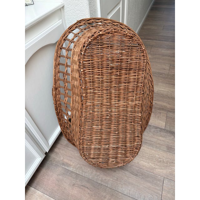 Antique French Farmhouse Extra Large Wooden Basket With Handles For Sale - Image 4 of 10