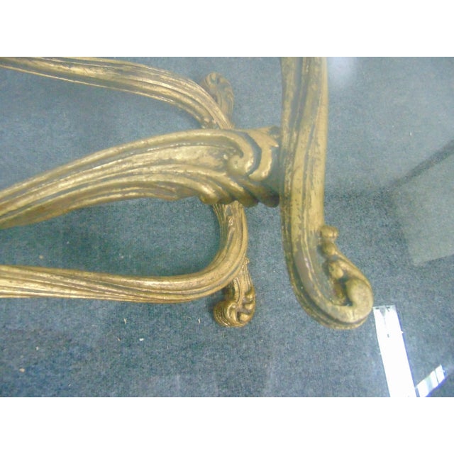 Italian Italian Gilt Carved X Base Coffee Table For Sale - Image 3 of 8
